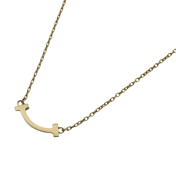 Tiffany & Co. Women's T Smile Mini Necklace in 750YG Yellow Gold